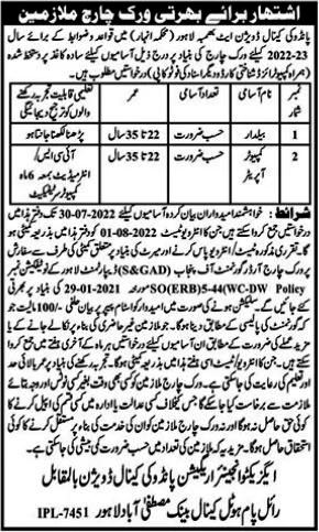 Irrigation Department Punjab Jobs 2022